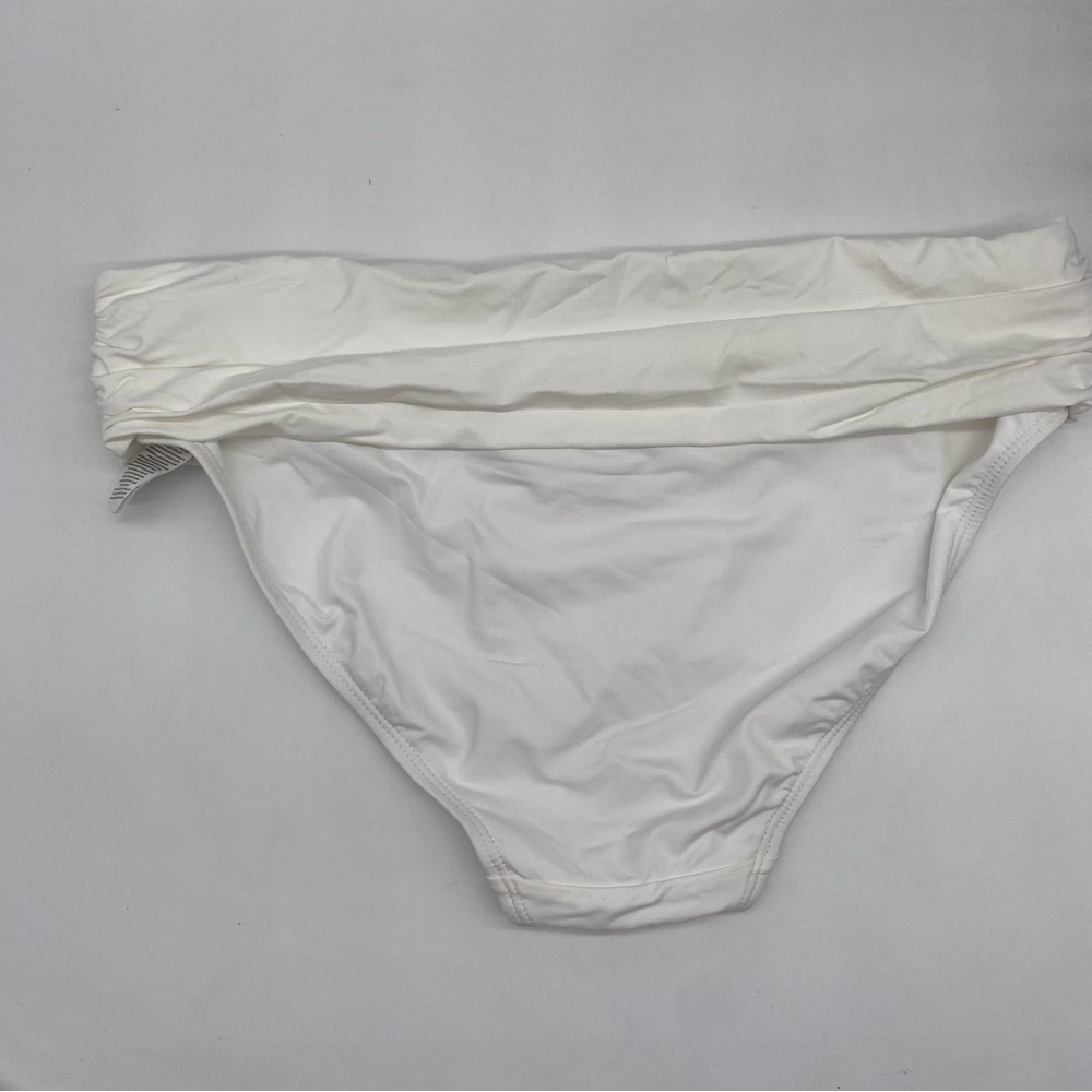 LAUREN Ralph Lauren Beach Club Solids Wider Shirred Banded swim Hipster White 12 - Picture 4 of 7